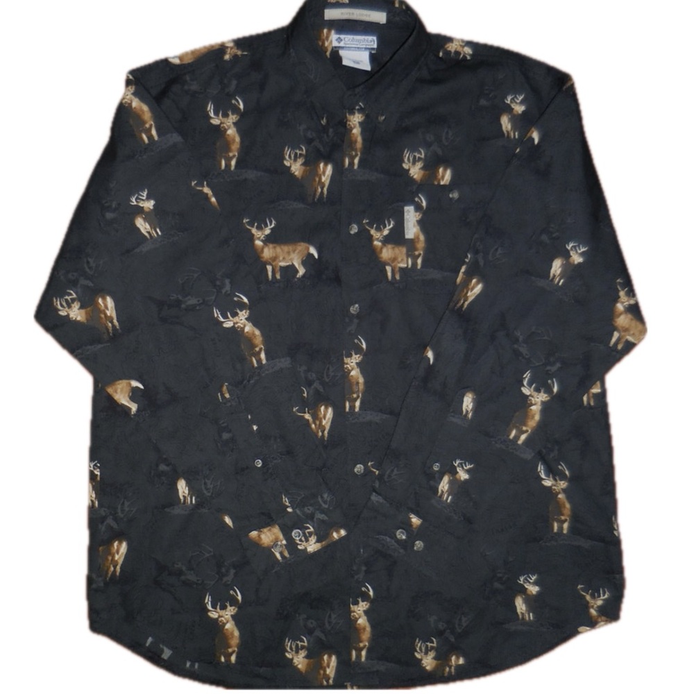Men’s Columbia River Lodge Buck Button Up Shirt Size XL